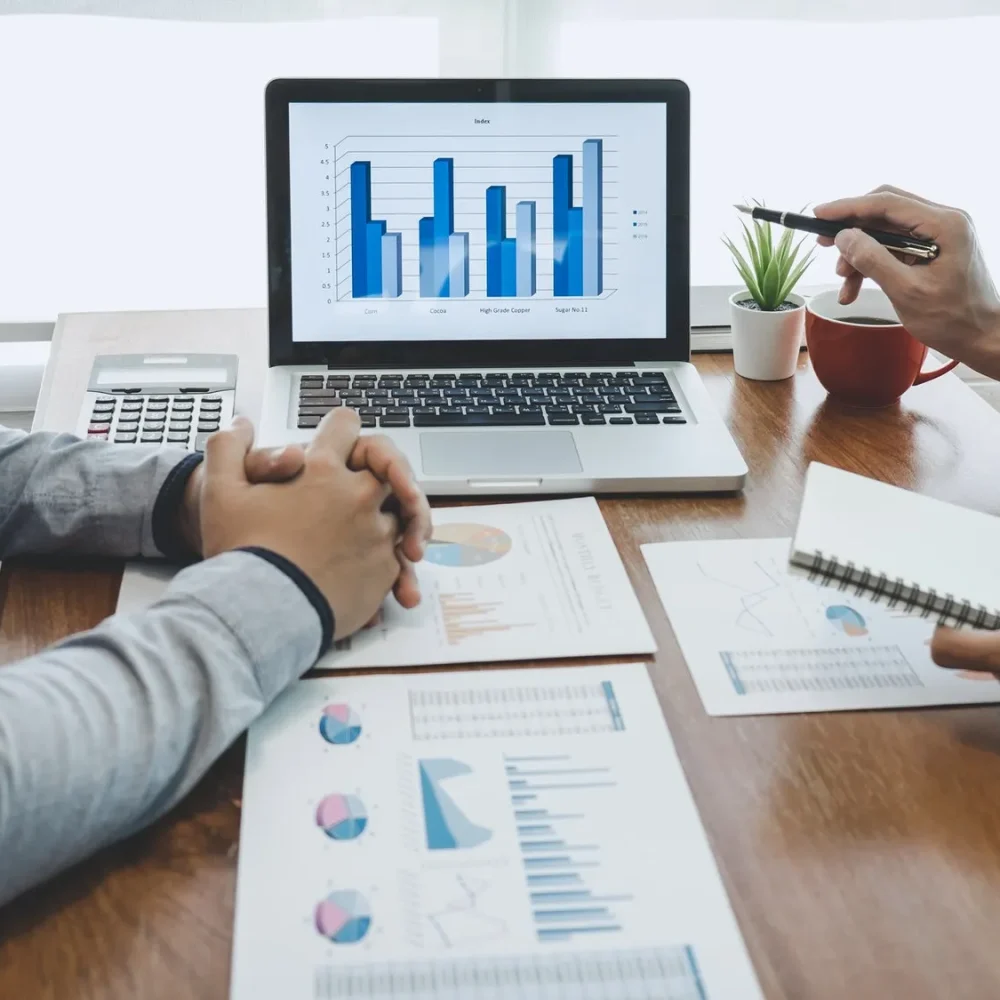 business-team-casual-collaboration-discussing-working-analysis-with-financial-data-and-marketing
